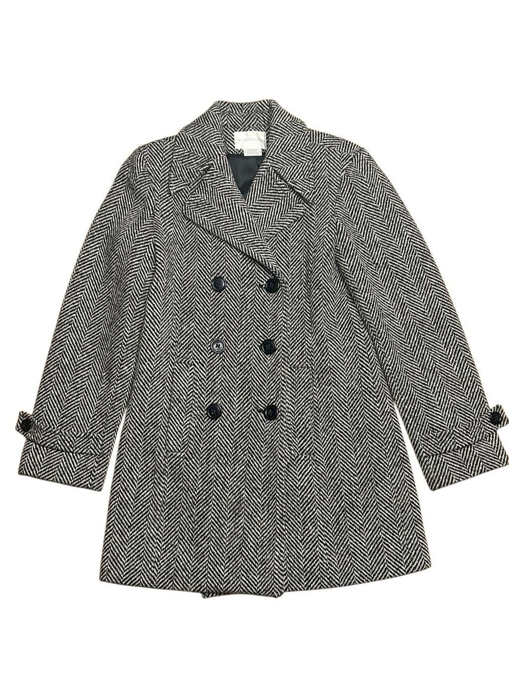 Worthington Herringbone Vintage Wool Peacoat Womens Size S